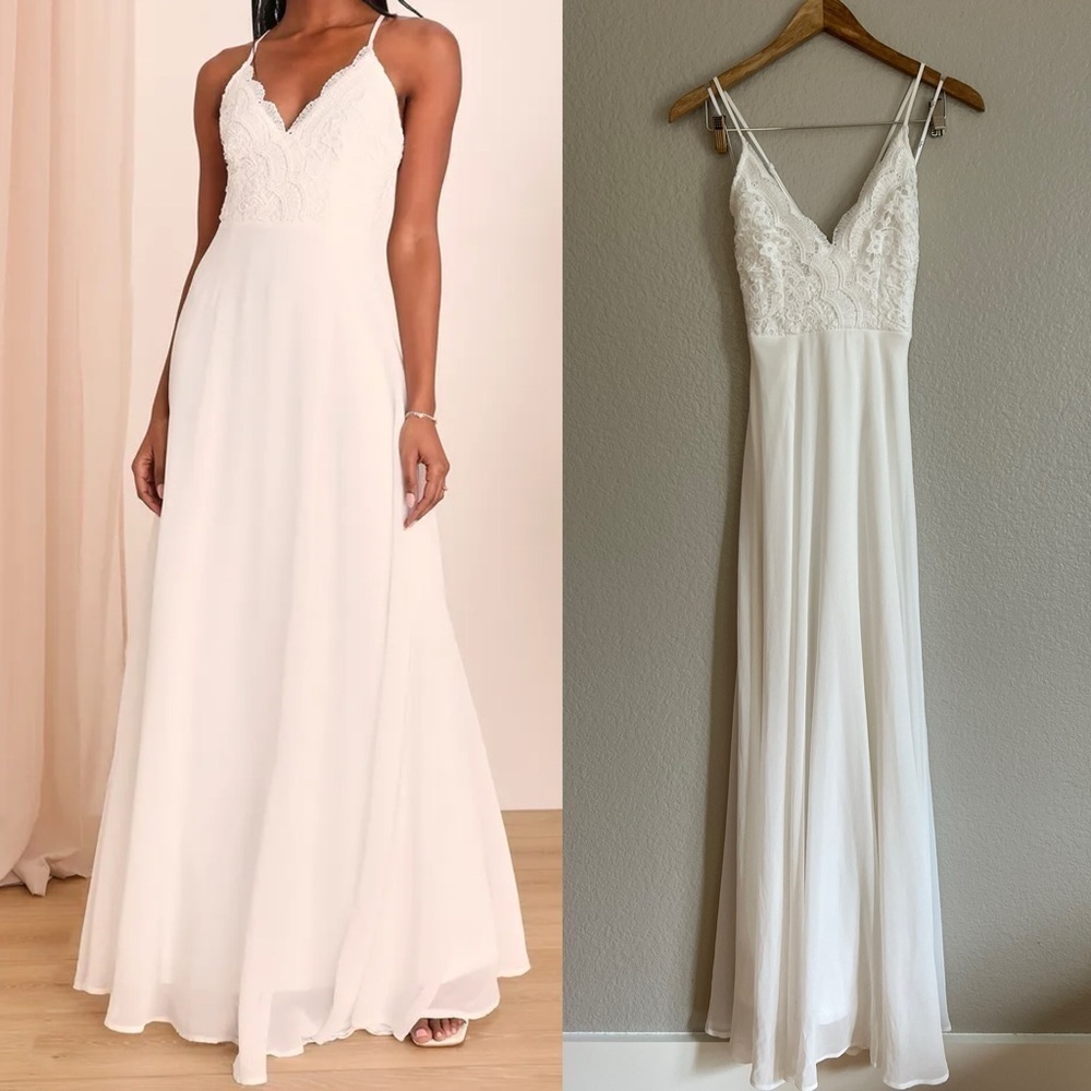 Madalyn White Lace Maxi Dress NWOT XS